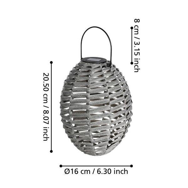 Eglo 48925 Z_SOLAR LED Außen-Tischleuchte 1x0,06W Ø160mm Grau warmweiss IP44