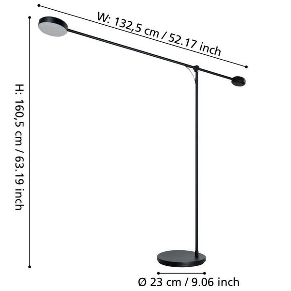 Eglo 900354 CLAVELLINA LED Stehleuchte 24W Schwarz Weiss warmweiss dimmbar