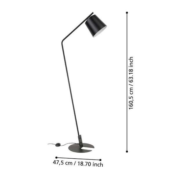 Eglo 900394 ONEDA E27 Stehleuchte 540x200mm Schwarz Weiss