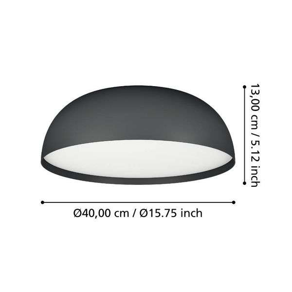 Eglo 900406 TOLLOS-Z LED 3-fach Deckenleuchte 3x7,5W Ø400mm Schwarz Weiss steuerbare Lichtfarbe dimmbar