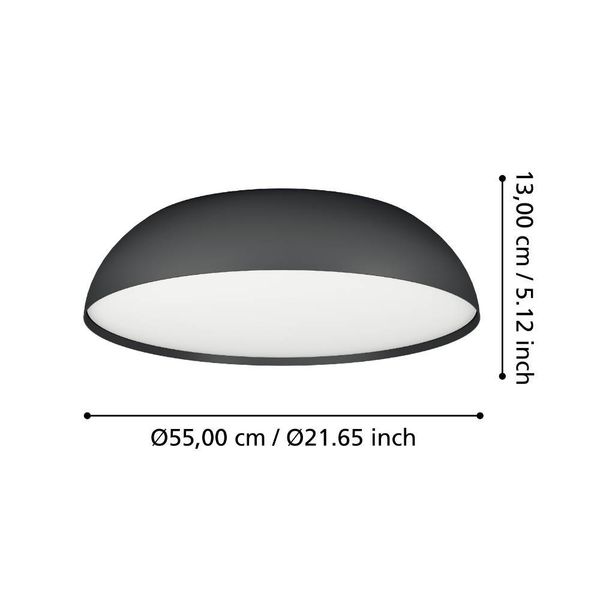 Eglo 900407 TOLLOS-Z LED 3-fach Deckenleuchte 3x11W Ø550mm Schwarz Weiss steuerbare Lichtfarbe dimmbar