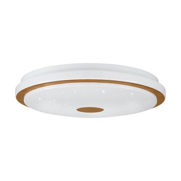 Eglo 900598 LANCIANO 1 LED Deckenleuchte 24W Ø380mm Weiss Braun Weiss Fernbedienung steuerbare Lichtfarbe dimmbar