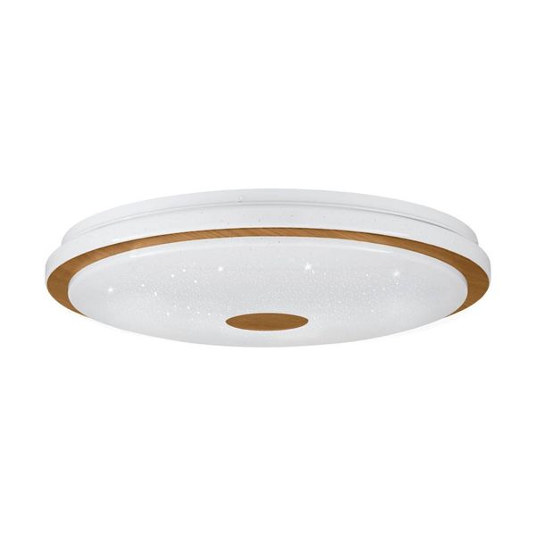 Eglo 900599 LANCIANO 1 LED Deckenleuchte 35W Ø480mm Weiss Braun Weiss Fernbedienung steuerbare Lichtfarbe dimmbar