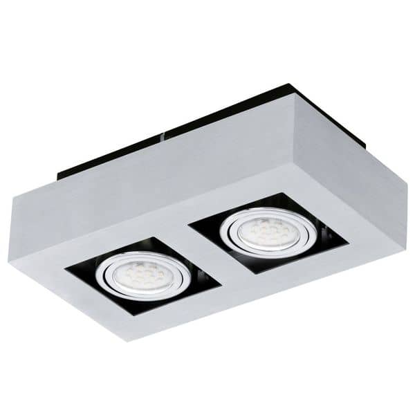 Eglo 91353 Loke 1 LED Aufbauleuchte 2x5W Alu Stahl-gebürstet chrom schwarz