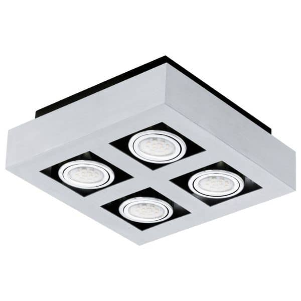 Eglo 91355 Loke 1 LED Aufbauleuchte 4x5W Alu Stahl-gebürstet chrom schwarz