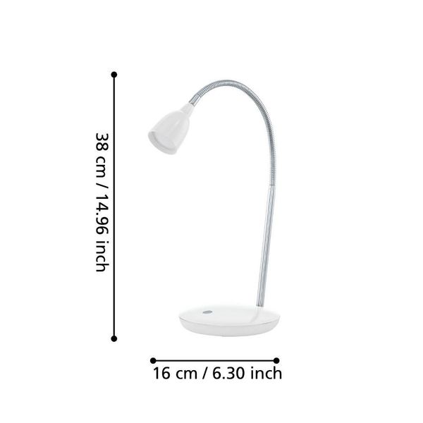 Eglo 93078 DURENGO LED Tischleuchte 2,5W Ø160mm Weiss Chrom warmweiss