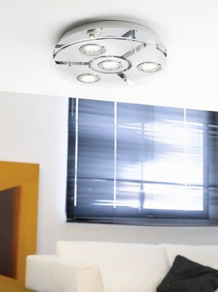 Eglo 93107 Cabo LED Deckenleuchte 4x3W Edelstahl chrom weiss klar