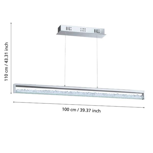 Eglo 93626 CARDITO 1 LED 6-fach Hängeleuchte 6x6W 1000x80mm Chrom CCT steuerbare Lichtfarbe dimmbar