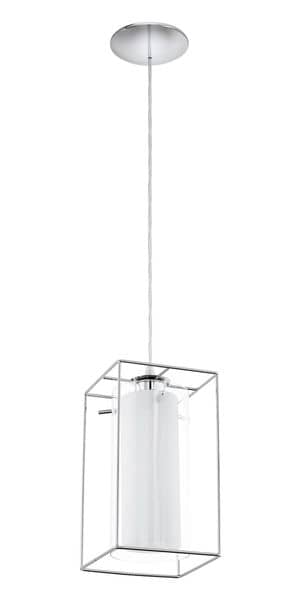 Eglo 94377 Loncino 1 Hängeleuchte E27 Stahl chrom klar weiss