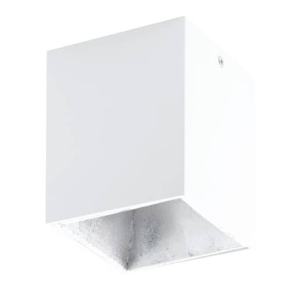 Eglo LED Deckenleuchte Polasso eckig weiss und silber