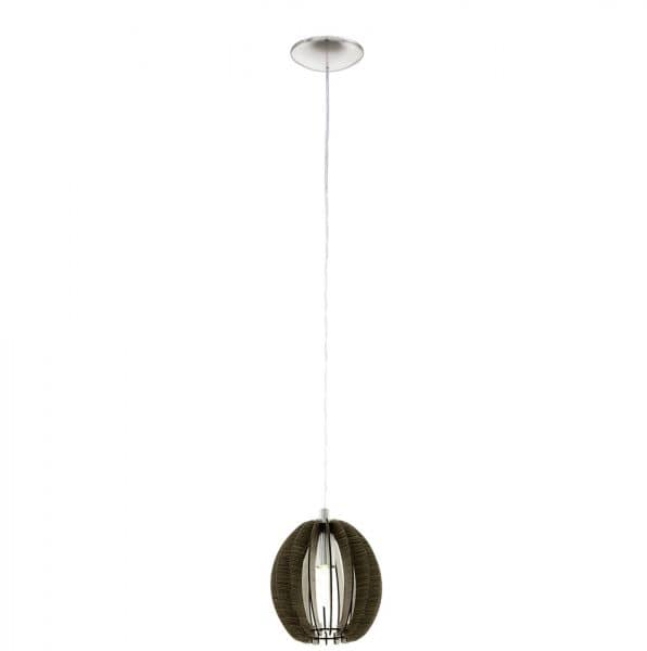 Eglo Hängeleuchte Cossano E14 Ø19cm Holz dunkelbraun