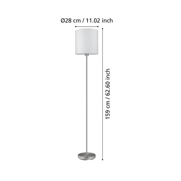 Eglo 95164 PASTERI E27 Stehleuchte Ø280mm Weiss