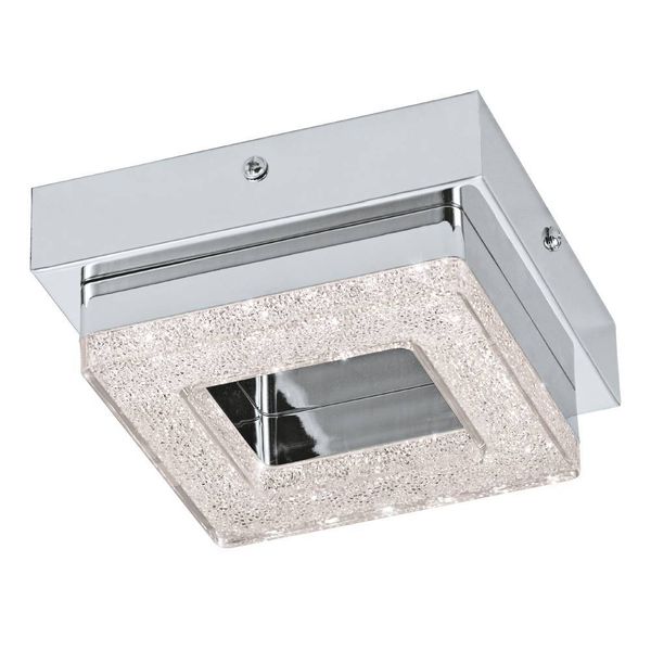 Eglo 95655 FRADELO LED Deckenleuchte Wandleuchte 1x3,2W 140x140mm Chrom Klar warmweiss