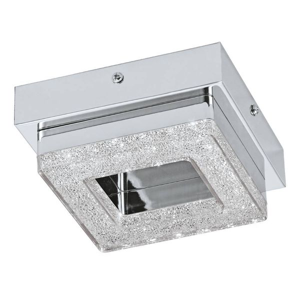 Eglo 95655 FRADELO LED Deckenleuchte Wandleuchte 1x3,2W 140x140mm Chrom Klar warmweiss