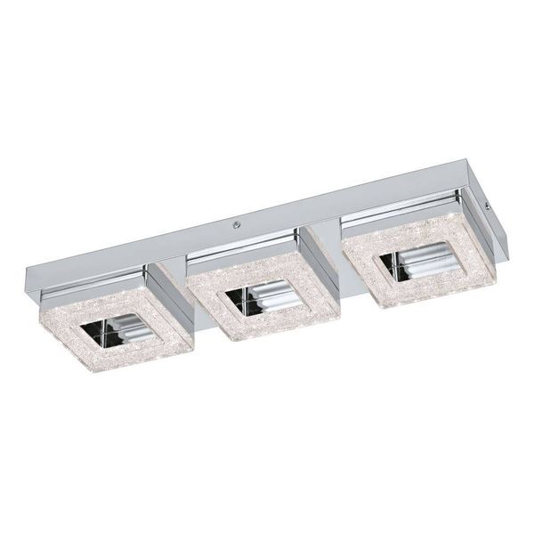 Eglo 95656 FRADELO LED 3-fach Deckenleuchte Wandleuchte 3x3,5W 460x140mm Chrom Klar warmweiss