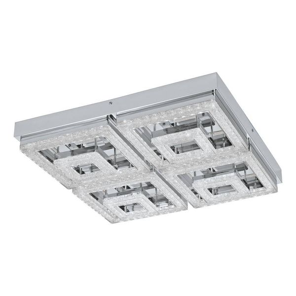 Eglo 95661 FRADELO LED Deckenleuchte 46,5W 520x520mm Chrom Klar warmweiss