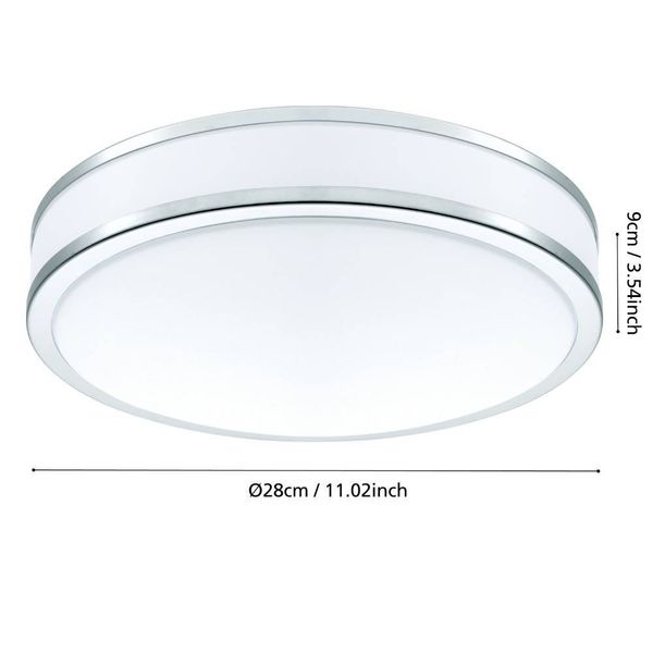 Eglo 95682 PALERMO 2 LED Deckenleuchte 15,6W Ø280mm Weiss Chrom warmweiss