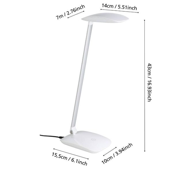 Eglo 95695 CAJERO LED Tischleuchte 4,8W 150x100mm Weiss 4-step dimming neutralweiss dimmbar