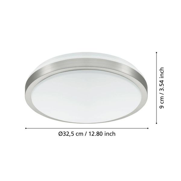 Eglo 96033 COMPETA 1 LED Deckenleuchte 18W Ø325mm Weiss Nickel-Matt warmweiss