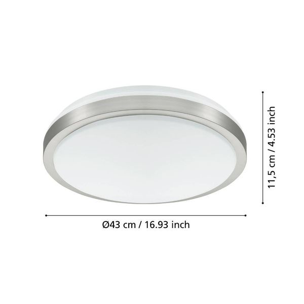 Eglo 96034 COMPETA 1 LED Deckenleuchte 20W Ø430mm Weiss Nickel-Matt warmweiss