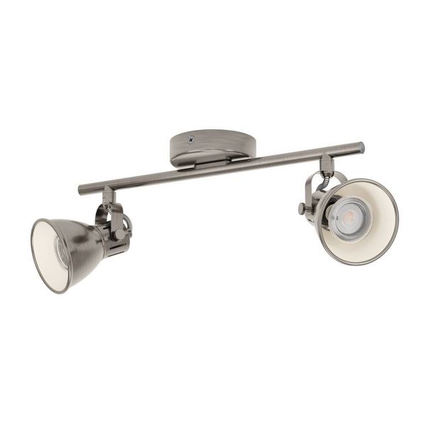 Eglo 96553 SERAS LED GU10 2-fach Spotleuchte 2x3W 370x65mm Nickel-Antik