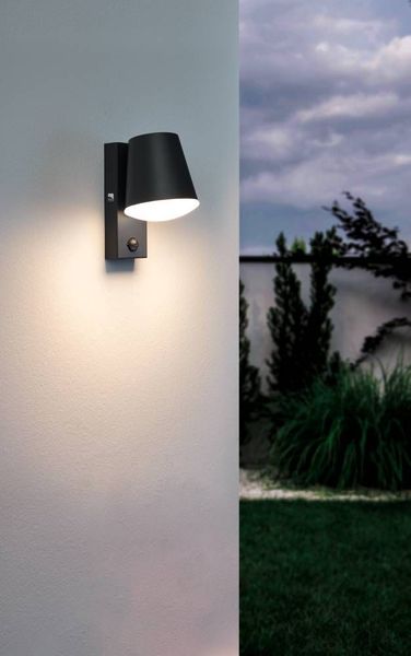 Eglo 97451 CALDIERO E27 Außen-Wand-/Deckenleuchte Sensor Anthrazit Weiss IP44