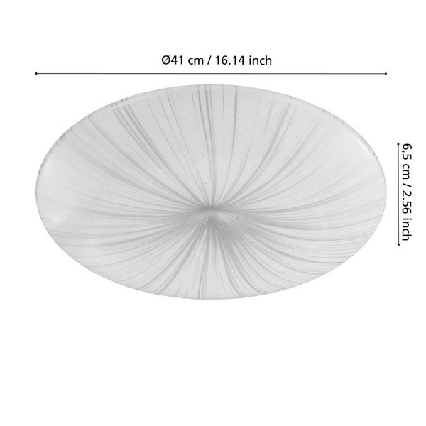 Eglo 98325 NIEVES LED Deckenleuchte 19,5W Ø410mm Weiss Silber warmweiss