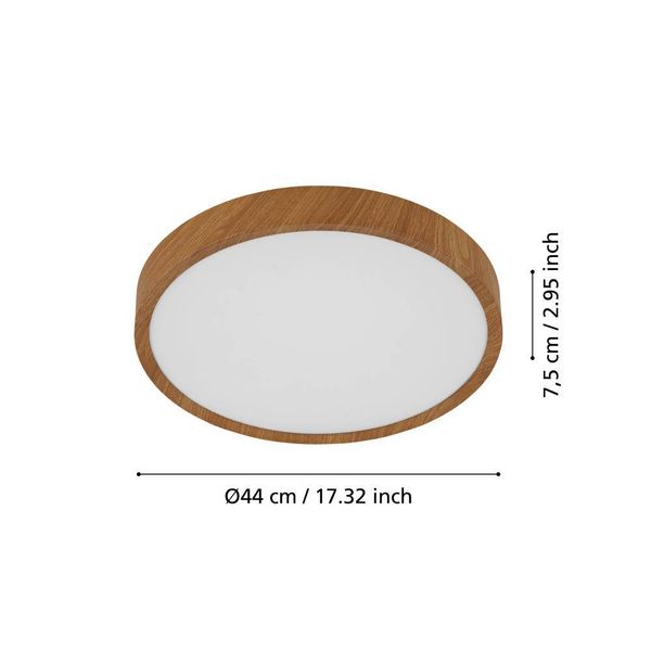 Eglo 98602 MUSURITA LED 6-fach Deckenleuchte 6x5,5W Ø440mm Holzoptik Natur Weiss warmweiss