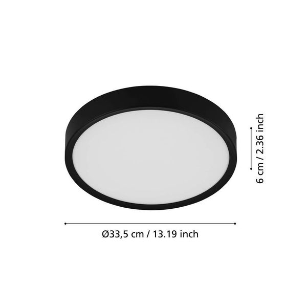 Eglo 98603 MUSURITA LED Deckenleuchte 14,6W Ø340mm Schwarz Weiss warmweiss