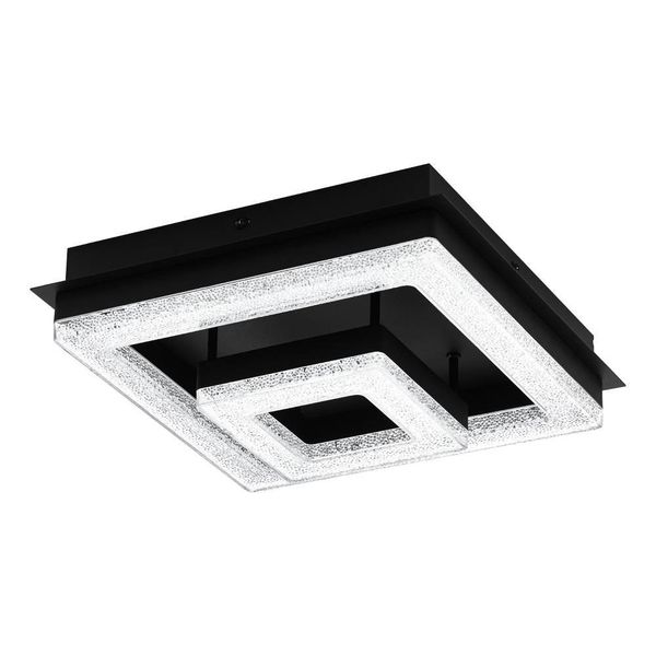 Eglo 99327 FRADELO 1 LED 4-fach Deckenleuchte 4x2W, 1x3,5W 260x260mm Schwarz Klar warmweiss