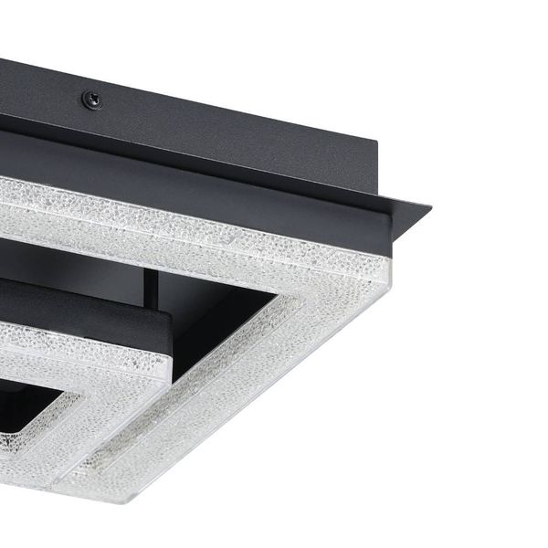 Eglo 99327 FRADELO 1 LED 4-fach Deckenleuchte 4x2W, 1x3,5W 260x260mm Schwarz Klar warmweiss