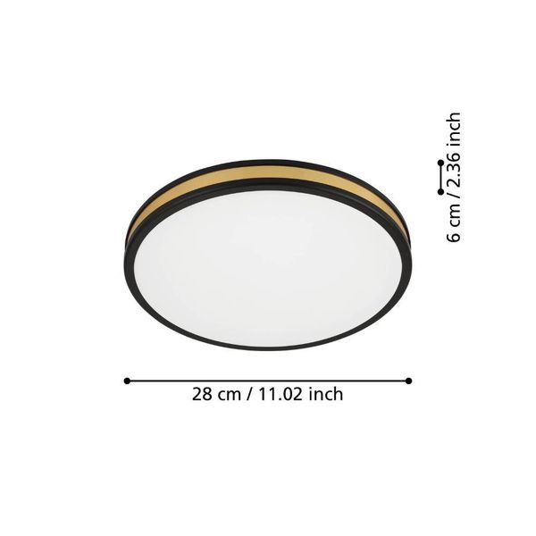 Eglo 99406 PESCAITO LED Deckenleuchte 10W Ø280mm Schwarz Weiss Gold warmweiss