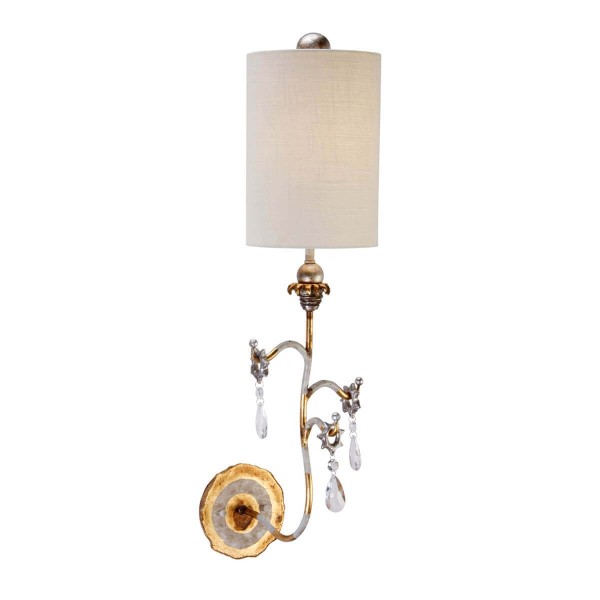 Elstead Tivoli Wandleuchte E27 Gold und Creme Patina