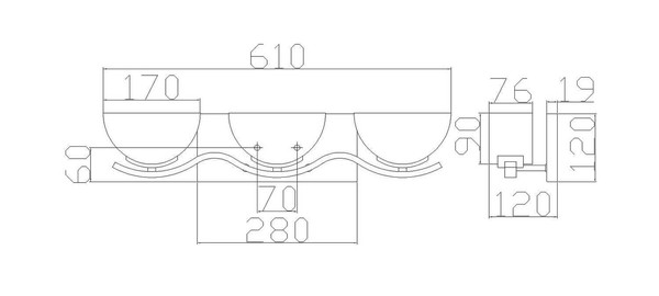 Elstead Verve LED Wandleuchte G9 3-fach Poliertes Chrom IP44