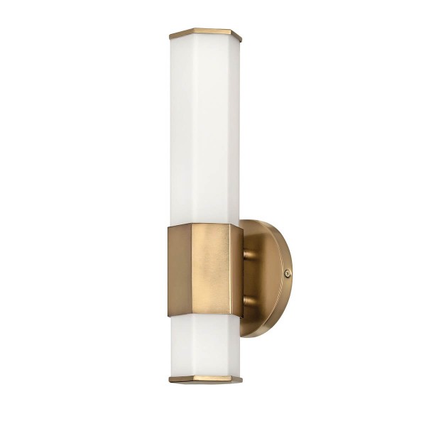 Elstead Facet LED Wandleuchte Heritage Messing Opal geätzt IP44