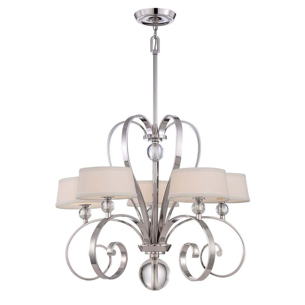 Elstead Madison Manor LED Kronleuchter G9 5-fach Imperial Silber