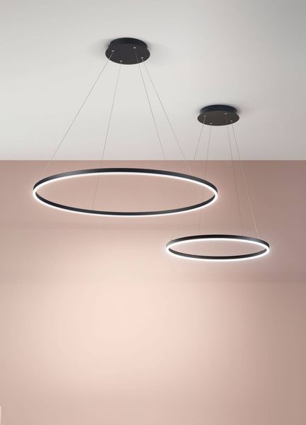 Fabas Luce LED Pendelleuchte Giotto Ø1000mm 60W Warmweiß Schwarz dimmbar