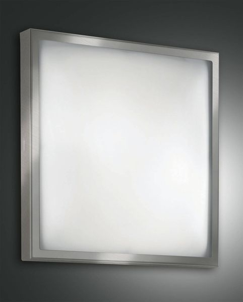 Fabas Luce LED Deckenleuchte Osaka 120x400mm 24W Warmweiß Chromfarben, made in Italy