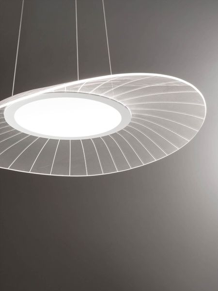 Fabas Luce LED Pendelleuchte Vela 2000x550mm 40W Warmweiß Weiß dimmbar