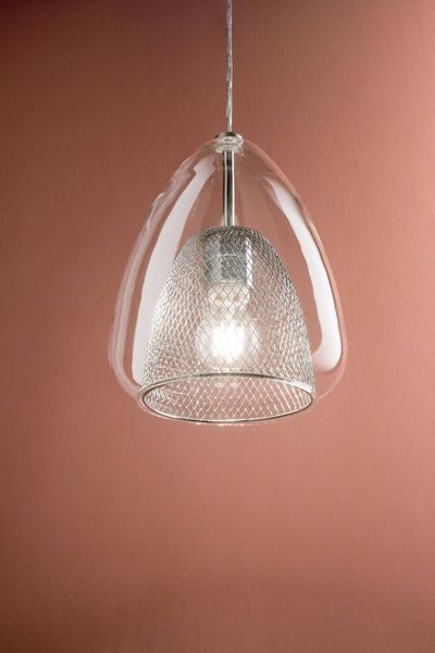 Fabas Luce Pendelleuchte Britton E27 Ø220mm Transparent