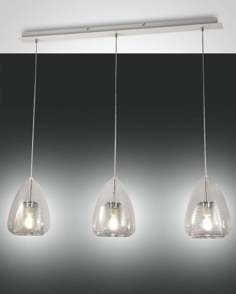 Fabas Luce Pendelleuchte Britton E27 2000x220mm Transparent