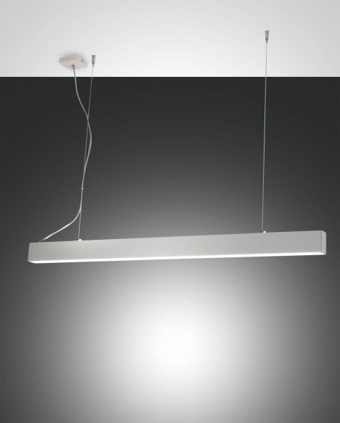 Fabas Luce LED Pendelleuchte Next 2000x46mm 28+30W Warmweiß Weiß dimmbar, made in Italy