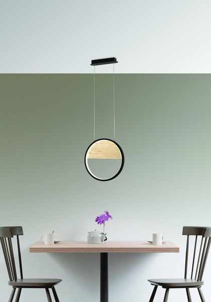 Fabas Luce LED Pendelleuchte Pierre Ø400mm 29W Warmweiß Schwarz dimmbar