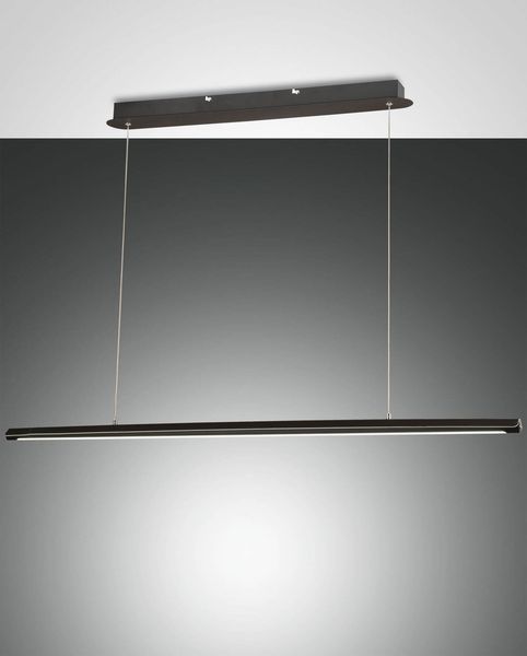 Fabas Luce LED Pendelleuchte Mason 2000x50mm 42W Warmweiß Schwarz dimmbar