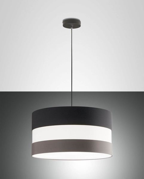 Fabas Luce Pendelleuchte Arona E27 Ø550mm Schwarzgrau, made in Italy