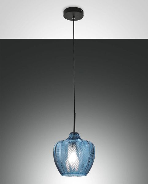 Fabas Luce Pendelleuchte Gallura E27 Ø250mm Azurblau