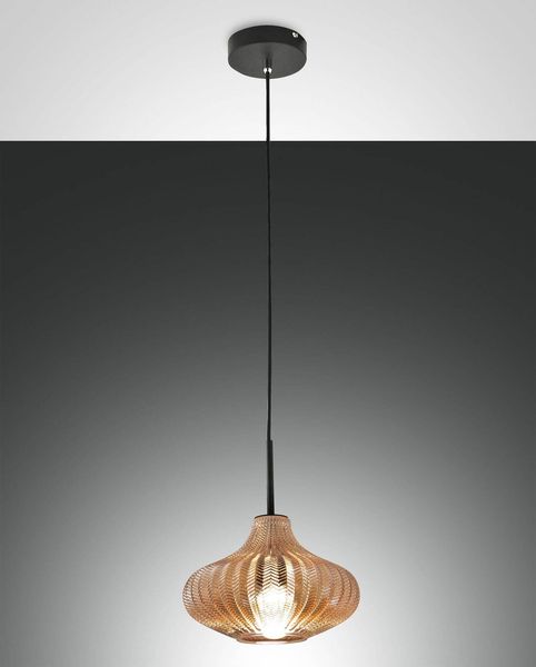 Fabas Luce Pendelleuchte Budelli E27 Ø260mm Bernstein