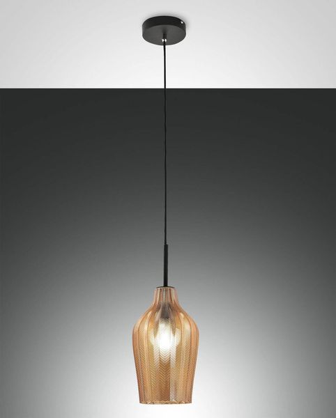 Fabas Luce Pendelleuchte Stintino E27 Ø180mm Bernstein