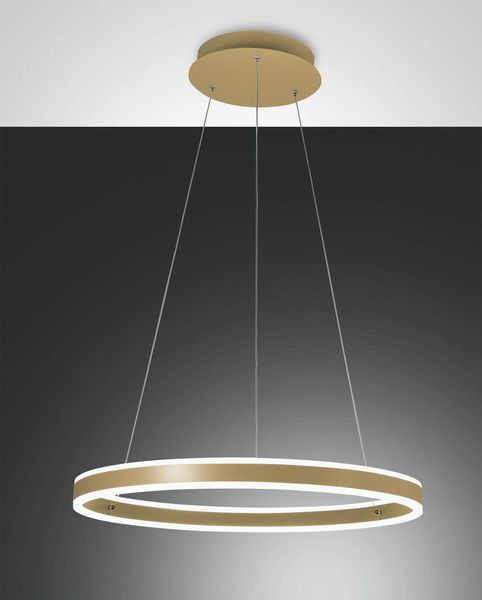 Fabas Luce LED Pendelleuchte Palau Ø600mm 60W Warmweiß Gold dimmbar