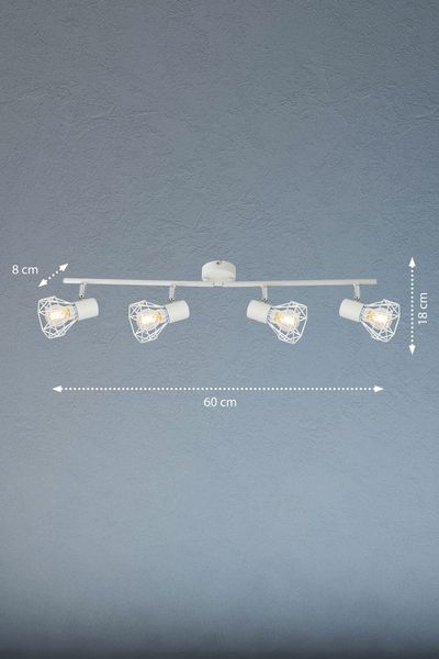 Fischer & Honsel Ran Deckenbogen 4-fach E14 Drahtschirm weiß weiß 20393